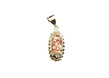 Two Tone Plated Mother Mary with a child Pendant